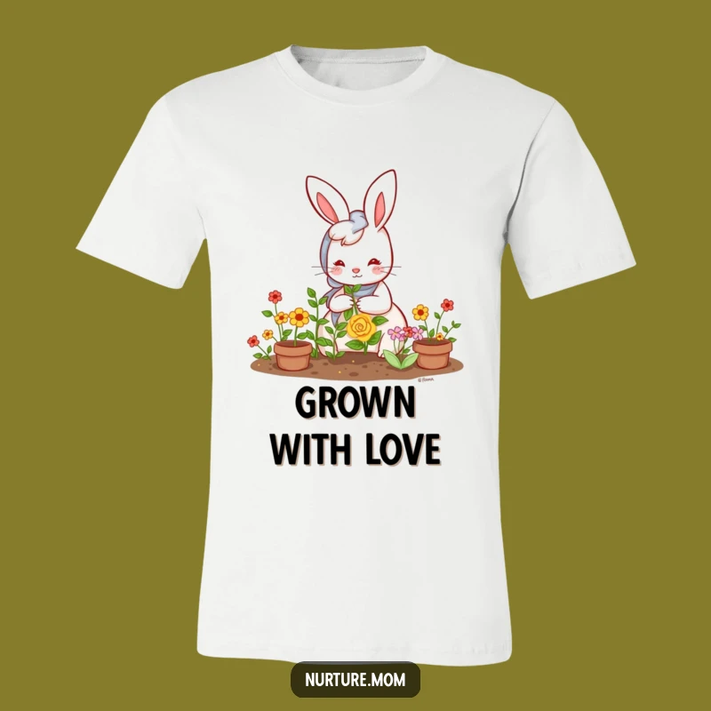 Funny Kawaii Rabbit Mom T-Shirt: Cute Garden Design, Hilarious Gift for Moms and Gardeners