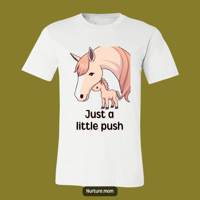 Horse Mom & Foal T-Shirt - Tender Nuzzle & Loving Gift