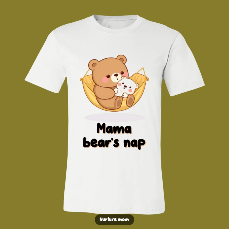 Funny Kawaii Bear Mom T-Shirt: Cozy Hammock Baby Rocking Tee