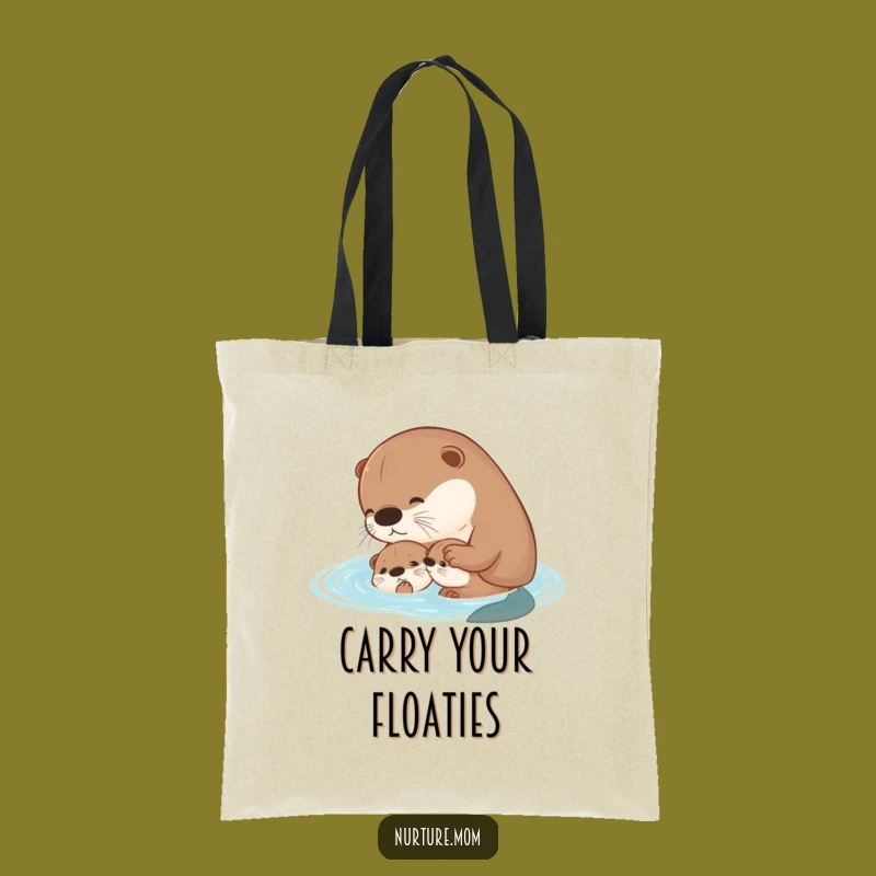 Funny Otter Swim Tote Bag: Carry Your Essentials with Family Love