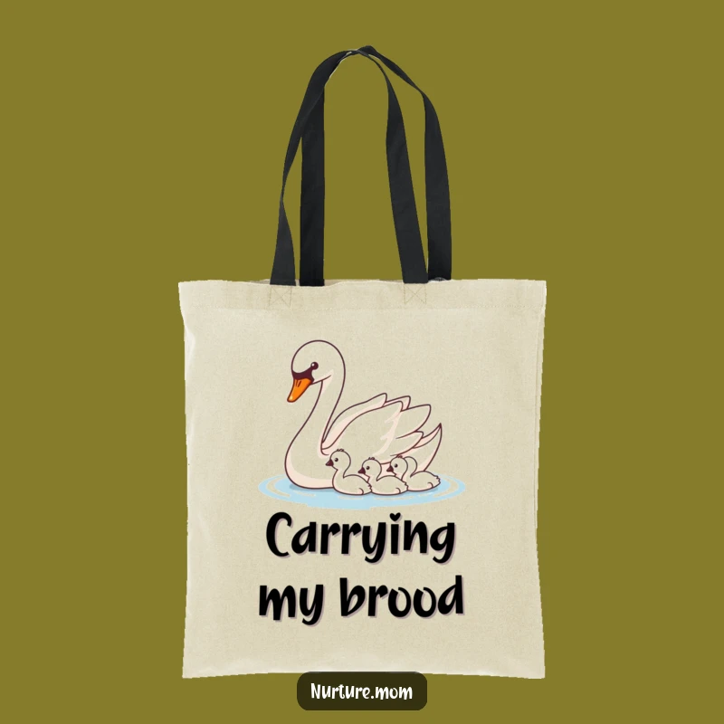 Funny Swan Cygnets Tote Bag: Elegant and Practical Parenting Gift