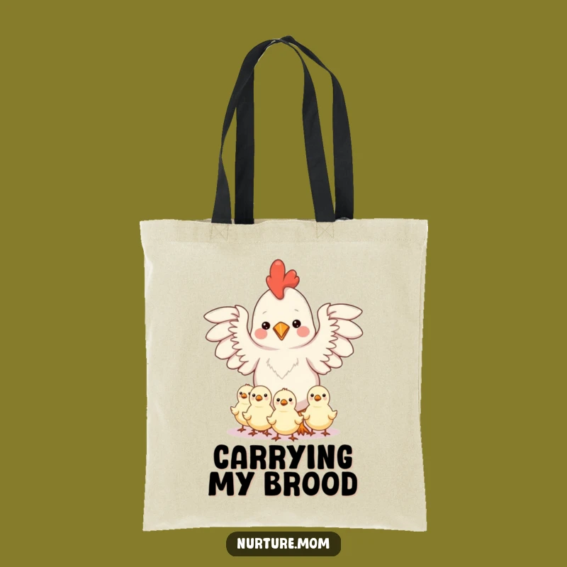 Funny Tote Bag: Kawaii Chicken Mom Chicks - Cute & Practical Motherhood Gift
