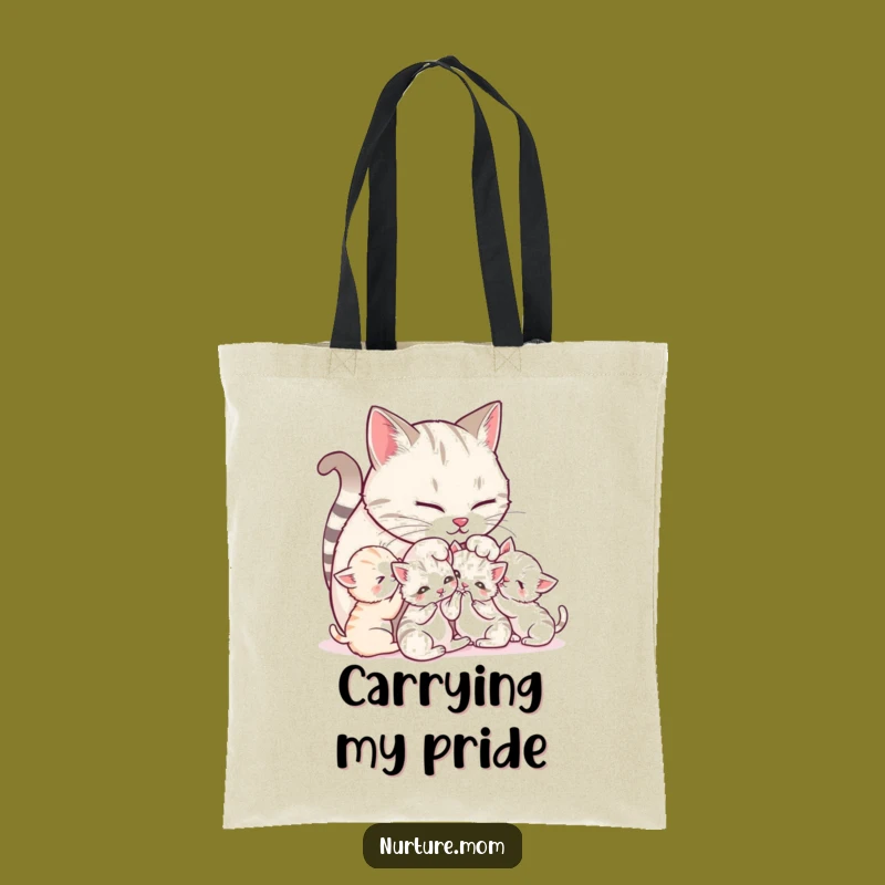 Funny Mother Cat Playful Tote Bag: Cute Feline Accessory Gift
