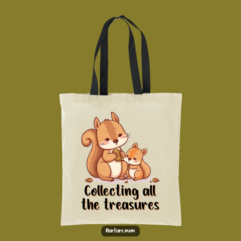Funny Squirrel Sharing Nuts Tote Bag: Carry Generosity with Humorous Style