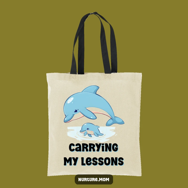 Dolphin Mom Tote Bag - Stylish & Ocean-Themed Carry-All