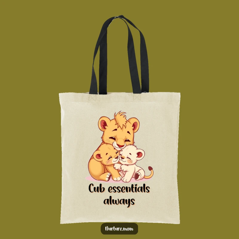 Funny! Charming Lioness Cub Grooming Tote Bag: Carry Love & Laughter Daily