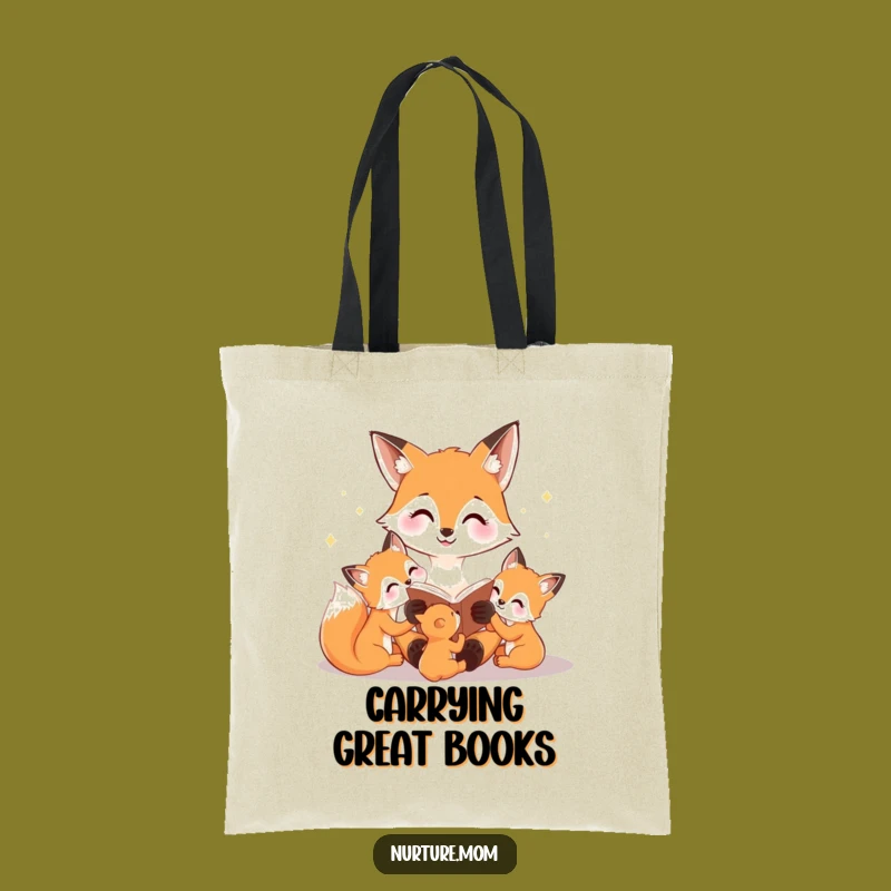 Funny Fox Mom Tote Bag: Carry Stories and Woodland Charm
