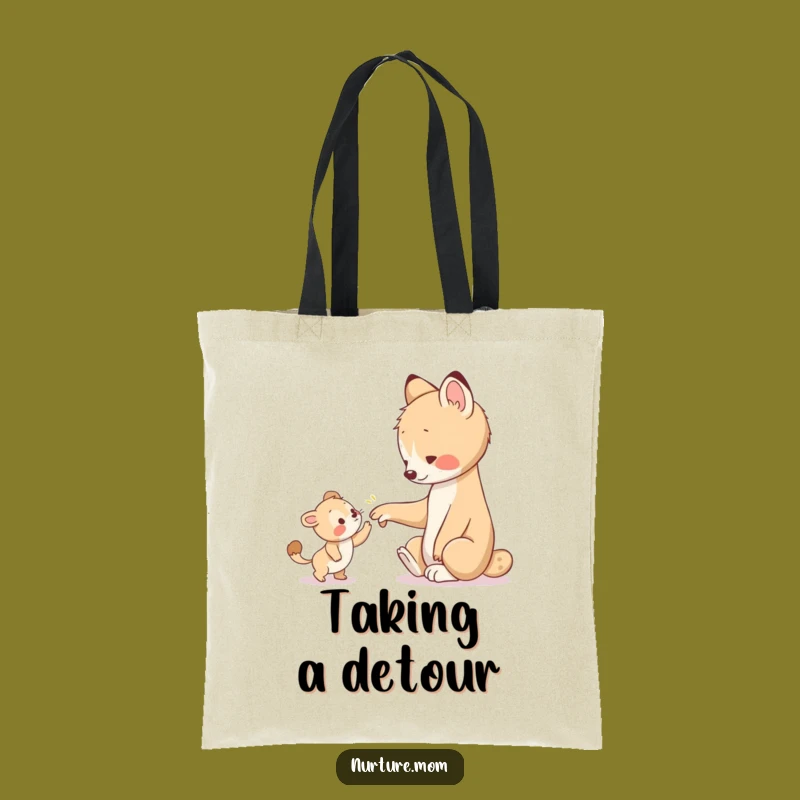 Funny Tote Bag: Animal Guiding Youngster, Practical Kindness Gift
