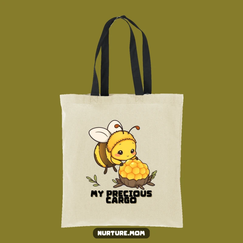 Funny Kawaii Mother Bee Tote Bag - Honeycomb Carrier Gift